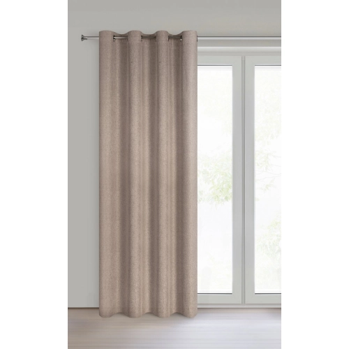 Záves 140x250 cm matný hnedý na kovové krúžky ADELINA