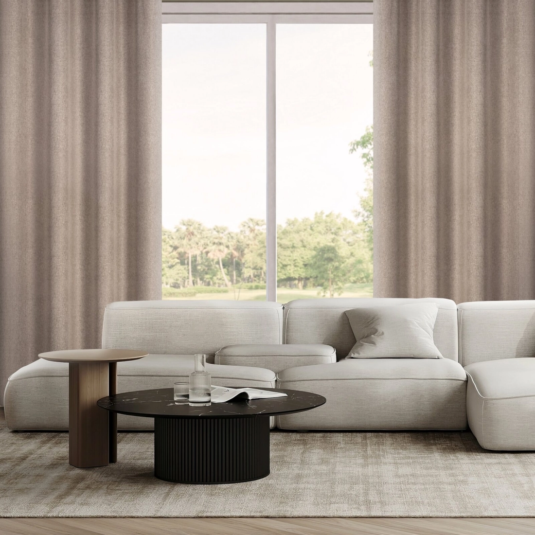 Záves 140x250 cm matný hnedý na kovové krúžky ADELINA