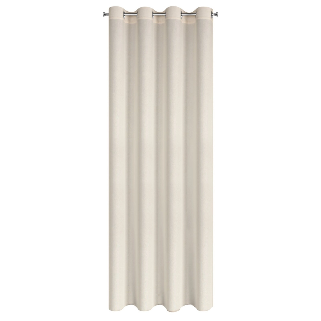 Závěs 140x250 cm matný krémový s kovovými kroužky ADELINA