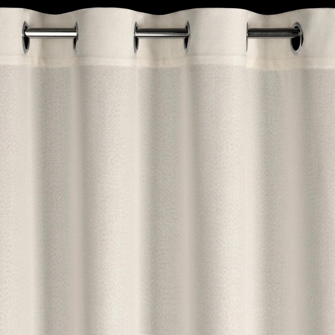 Závěs 140x250 cm matný krémový s kovovými kroužky ADELINA