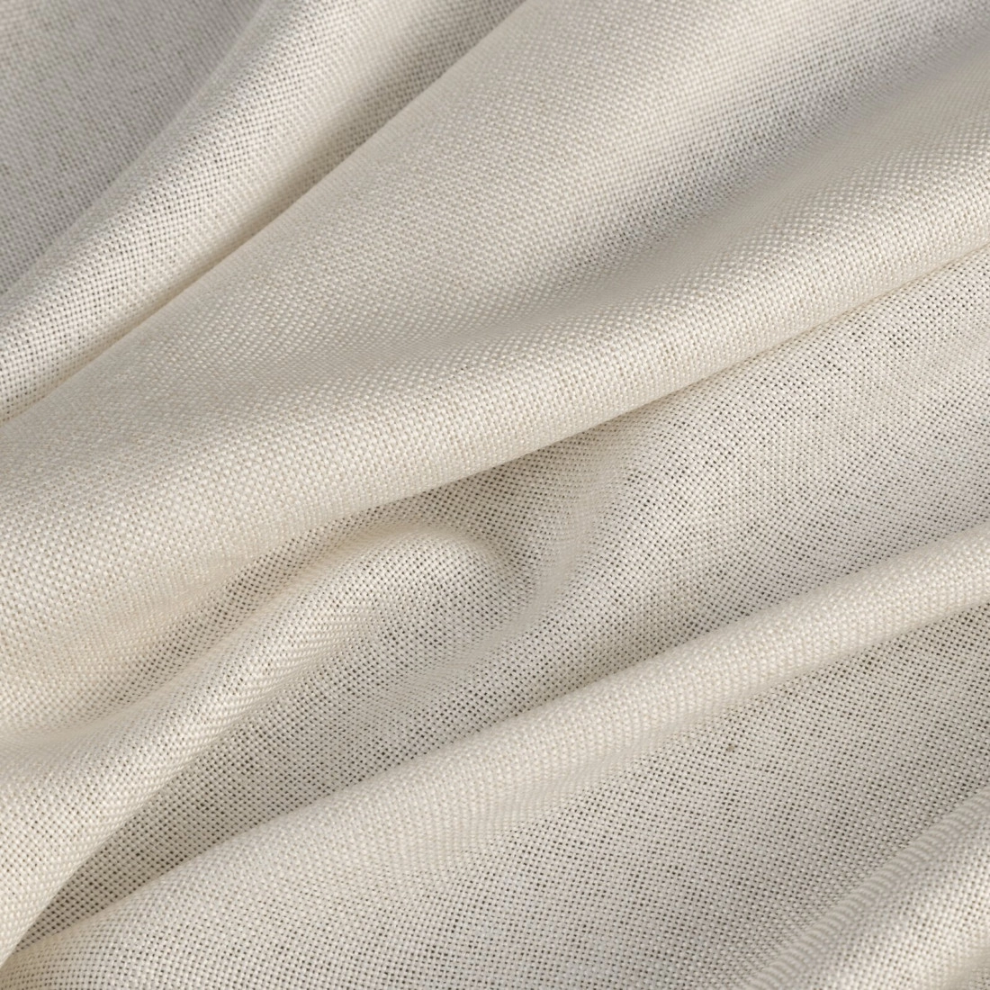 Závěs 140x250 cm matný krémový s kovovými kroužky ADELINA