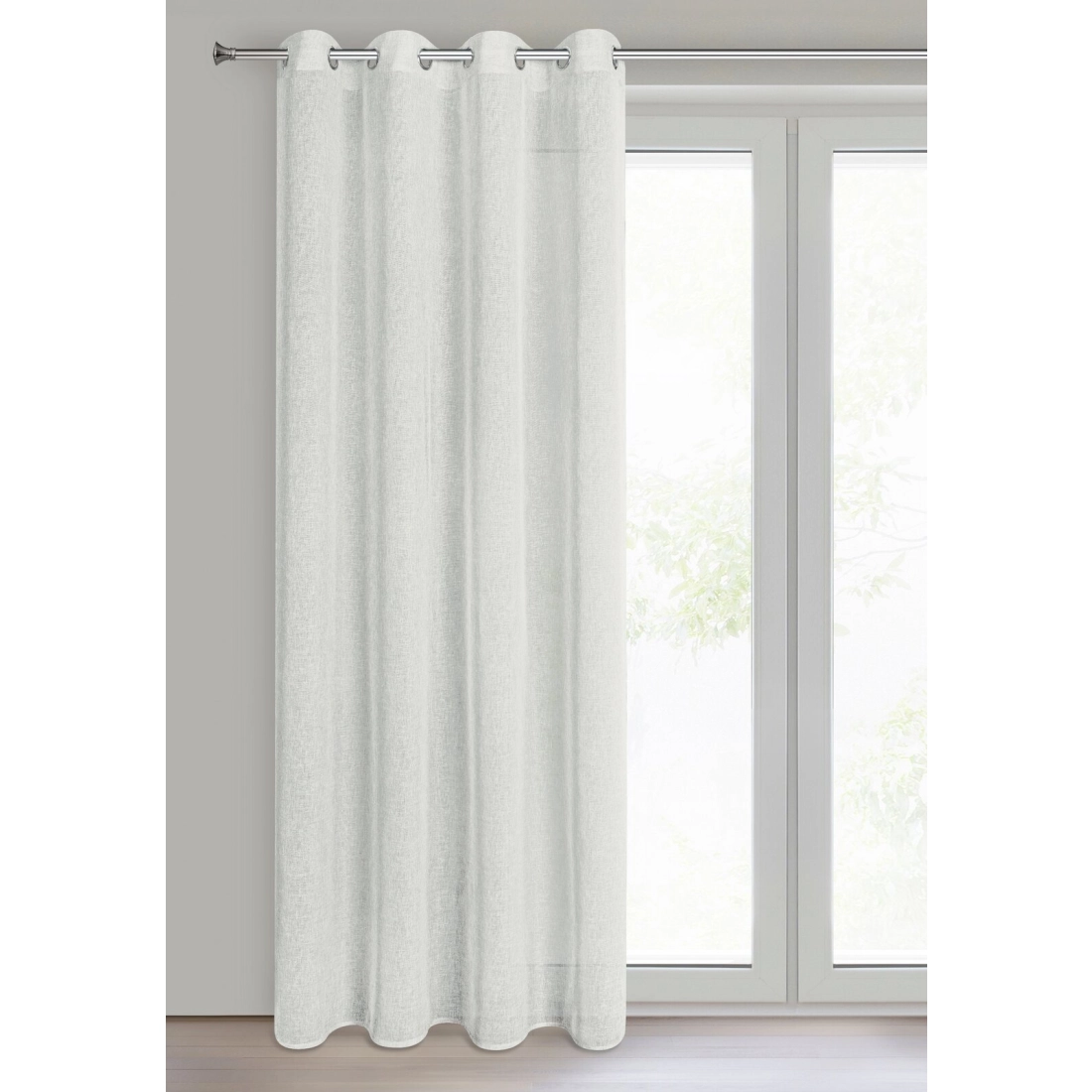 Záves 140x250 cm matný krémový na kovové krúžky ANGELIKA