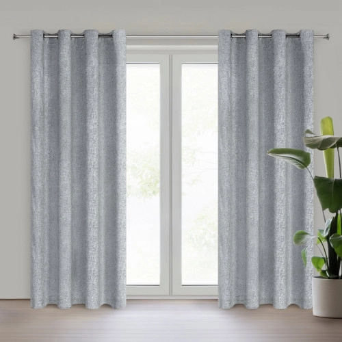 Záves 140x250 cm matný oceľový na kovové krúžky ADELINA