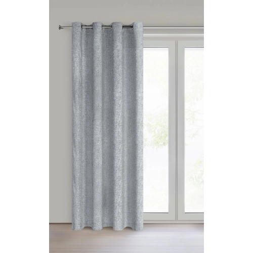 Záves 140x250 cm matný oceľový na kovové krúžky ADELINA