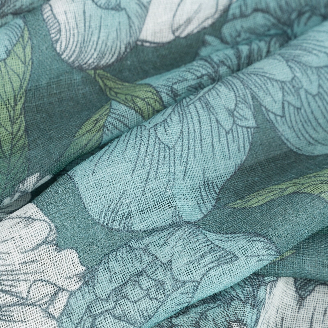 Záves 140x250 cm matný olivový, tyrkysový na kovové krúžky ASTER