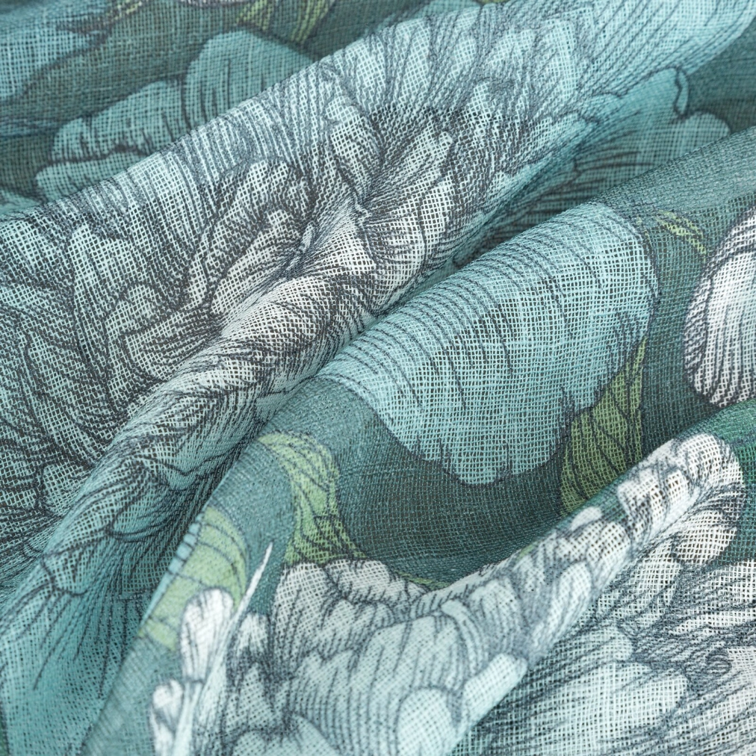 Záves 140x250 cm matný olivový, tyrkysový na kovové krúžky ASTER