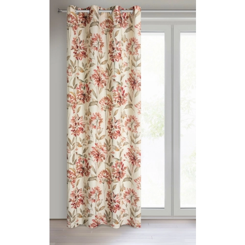 Záves 140x250 cm matný prírodný ružový na kovové krúžky JENNY