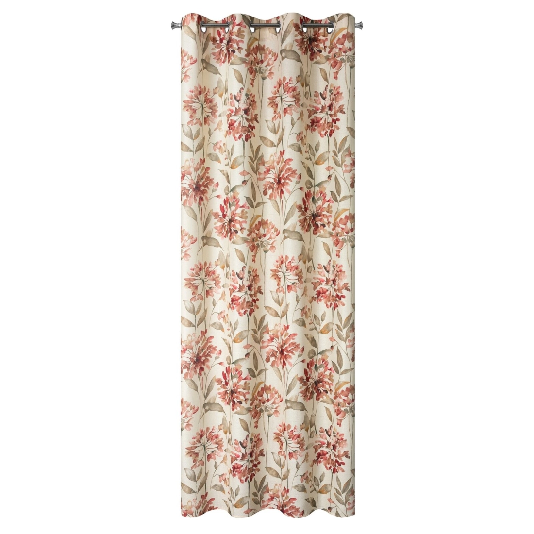 Záves 140x250 cm matný prírodný ružový na kovové krúžky JENNY