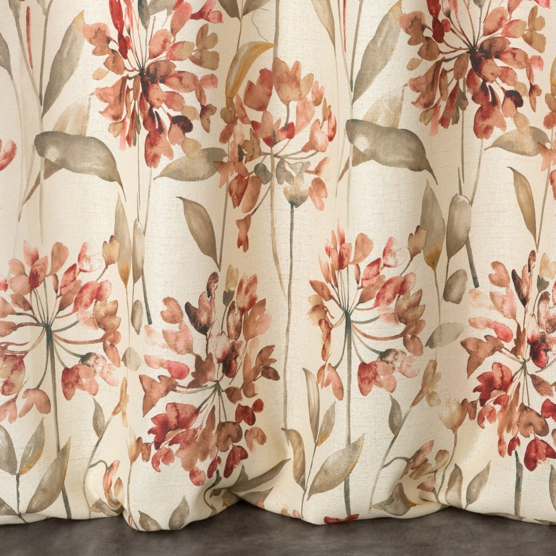 Záves 140x250 cm matný prírodný ružový na kovové krúžky JENNY