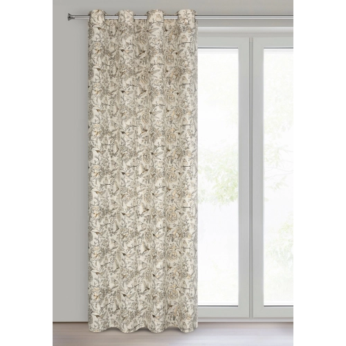 Záves 140x250 cm matný prírodný zlatistý na kovové krúžky LUCINA