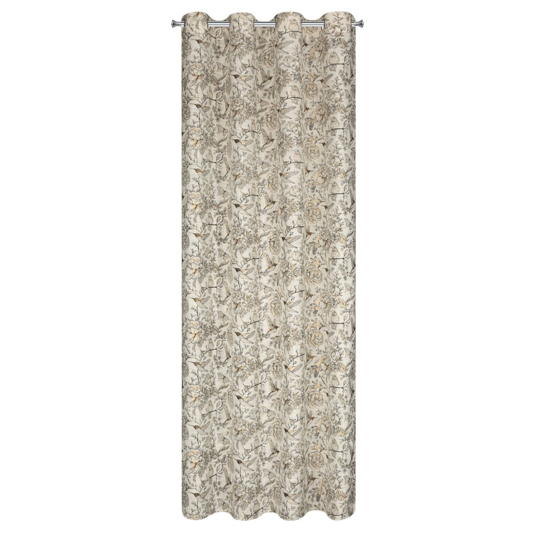 Záves 140x250 cm matný prírodný zlatistý na kovové krúžky LUCINA