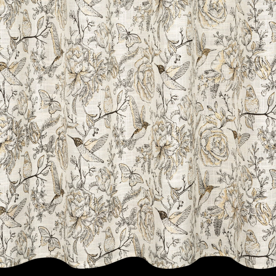 Záves 140x250 cm matný prírodný zlatistý na kovové krúžky LUCINA