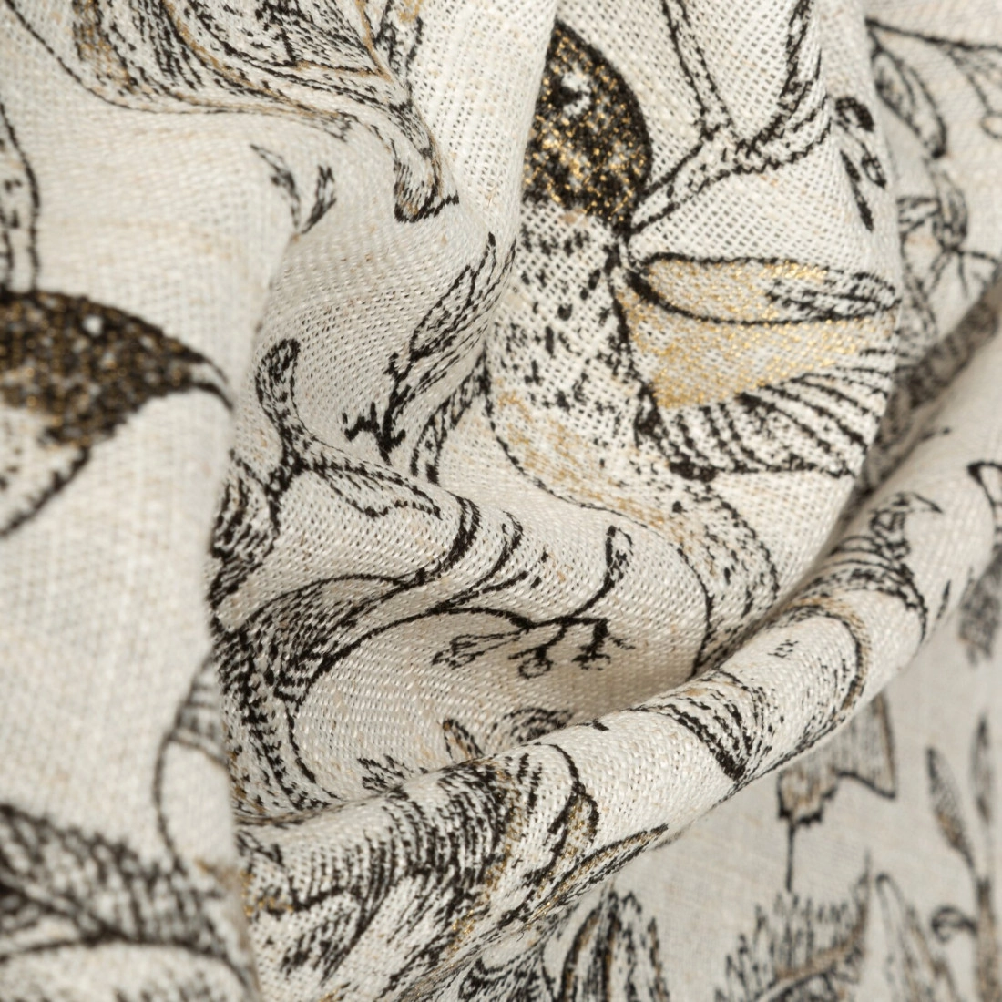 Záves 140x250 cm matný prírodný zlatistý na kovové krúžky LUCINA