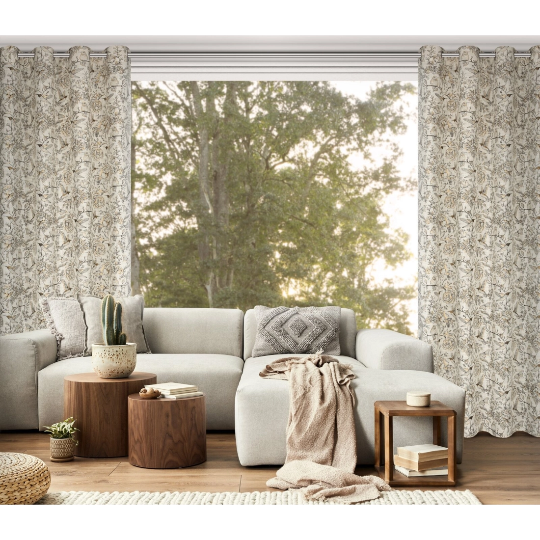 Záves 140x250 cm matný prírodný zlatistý na kovové krúžky LUCINA