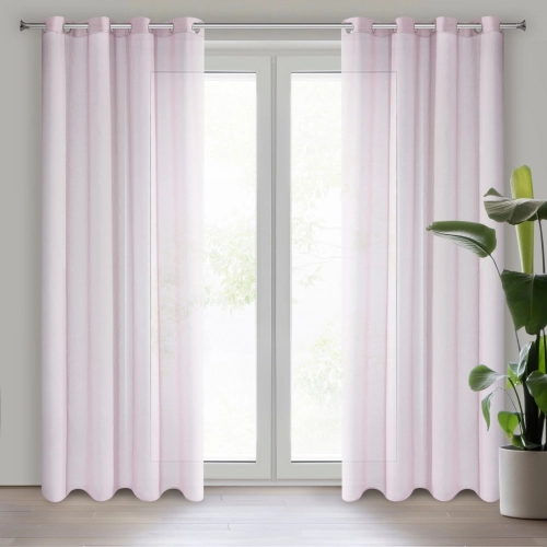 Záves 140x250 cm matný ružový na kovové krúžky ESIM