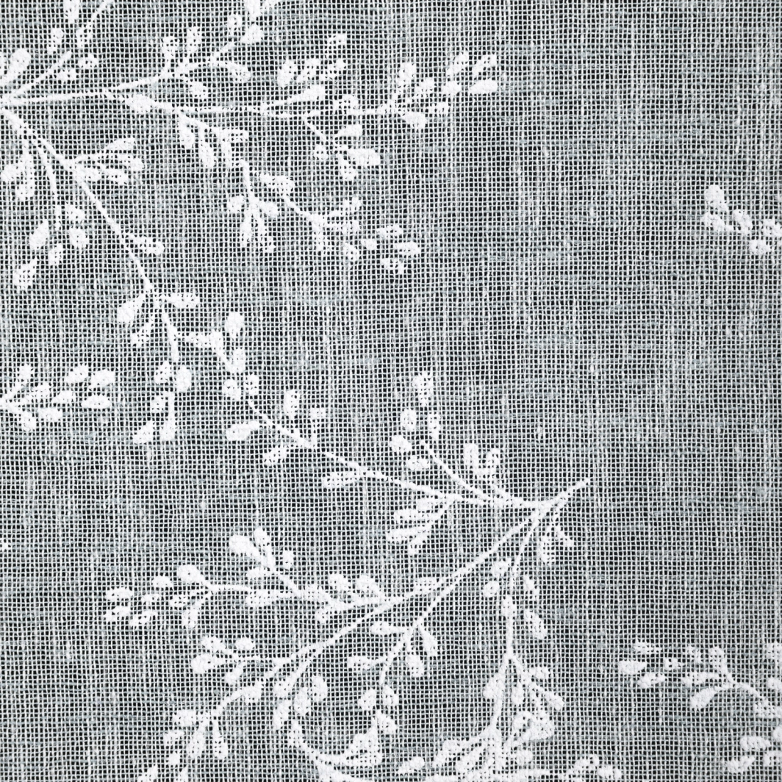 Závěs 140 x 250 cm matný šedý, bílý s kovovými kroužky AMBER