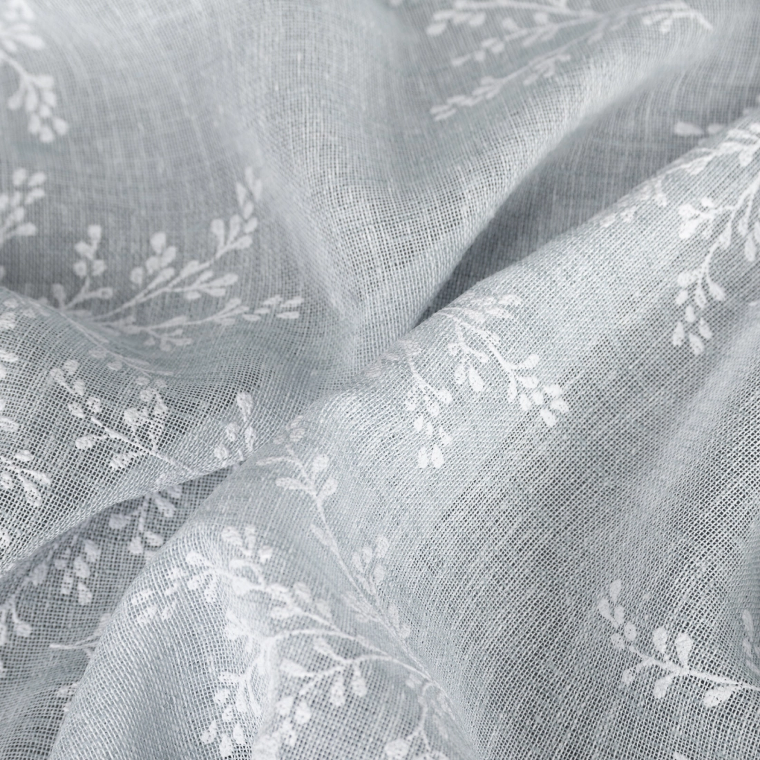 Závěs 140 x 250 cm matný šedý, bílý s kovovými kroužky AMBER