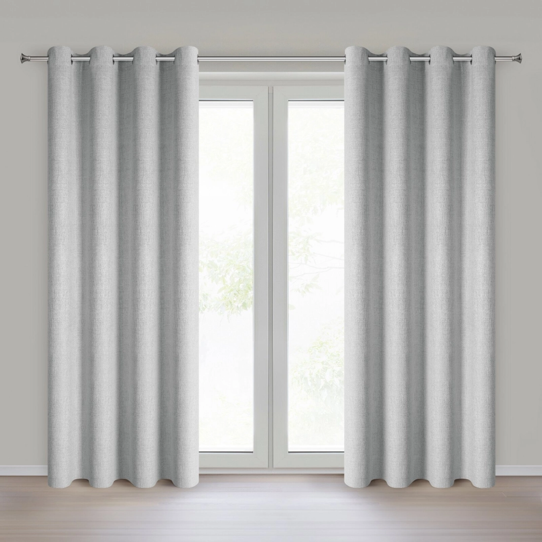 Závěs 140 x 250 cm matně stříbrný na kovových kroužcích LINDA