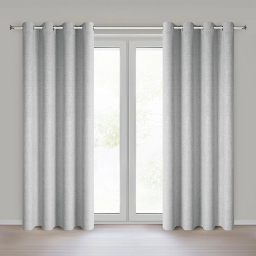 Závěs 140 x 250 cm matně stříbrný na kovových kroužcích LINDA