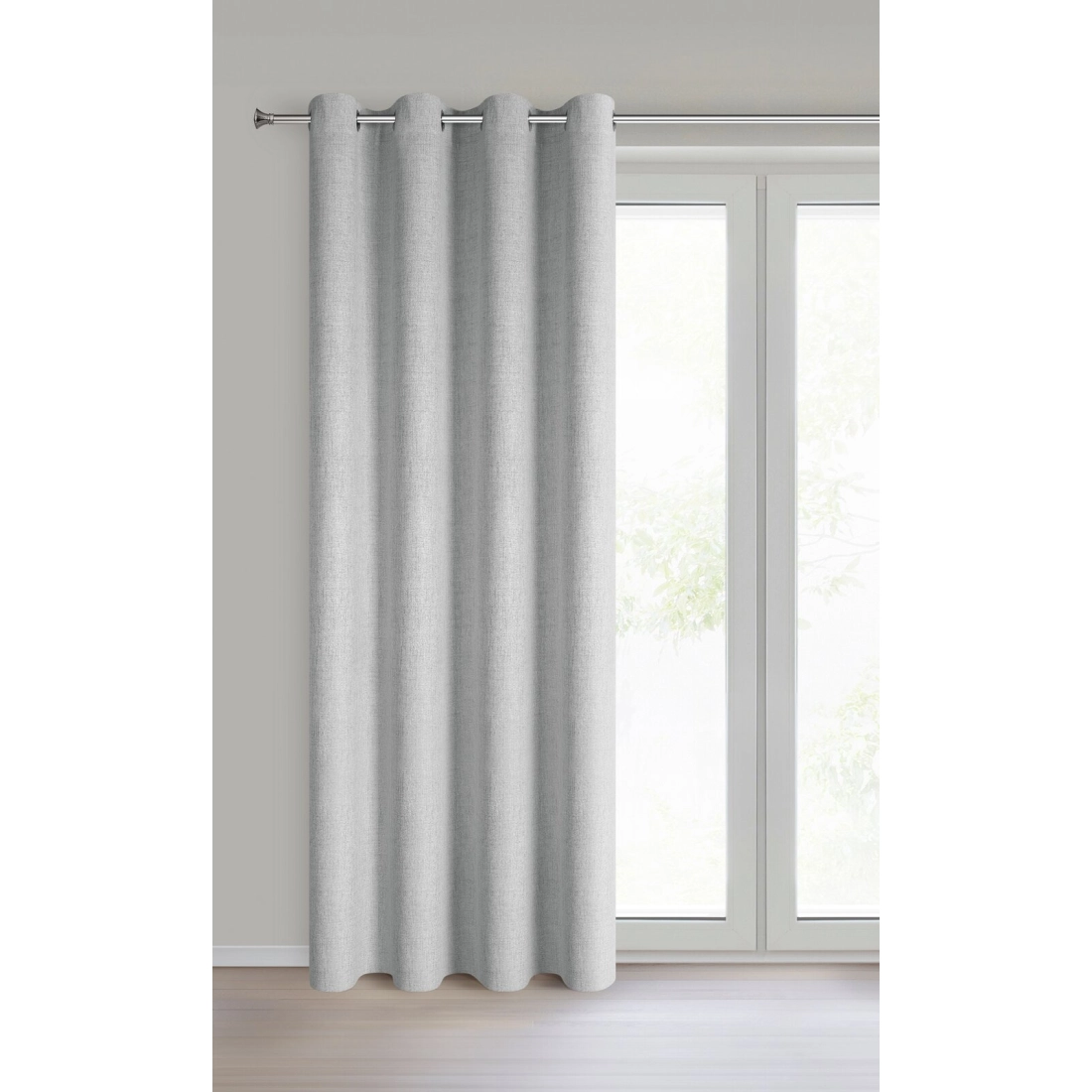 Závěs 140 x 250 cm matně stříbrný na kovových kroužcích LINDA