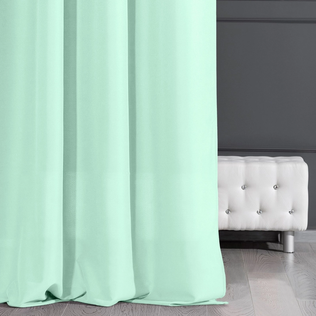 Záves 140x250 cm matný svetlomätový na kovové krúžky ADORE Design 91