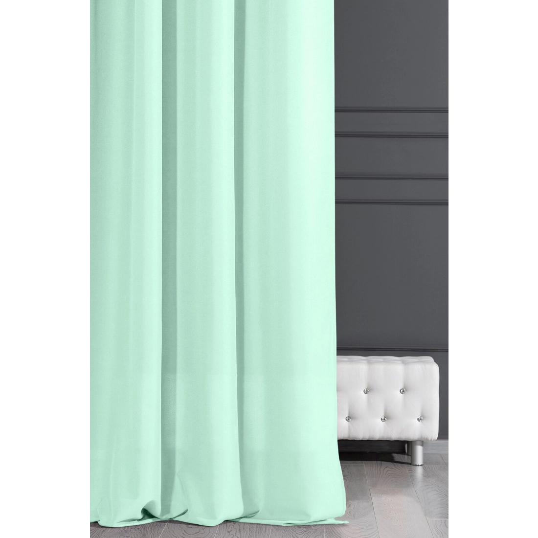 Záves 140x250 cm matný svetlomätový na kovové krúžky ADORE Design 91