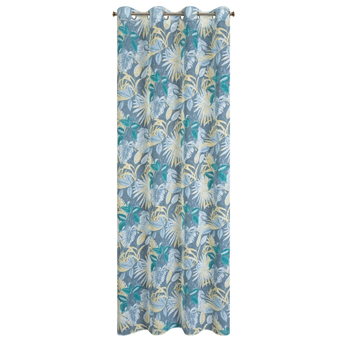 Záves 140x250 cm matný tyrkysový, žltý na kovové krúžky LENA