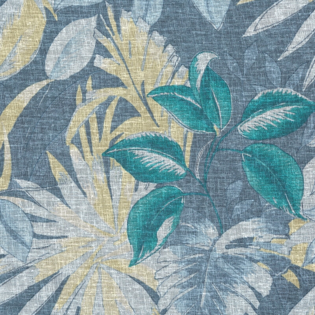 Záves 140x250 cm matný tyrkysový, žltý na kovové krúžky LENA