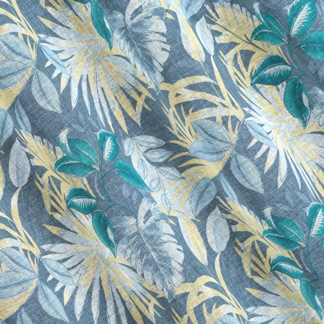 Záves 140x250 cm matný tyrkysový, žltý na kovové krúžky LENA