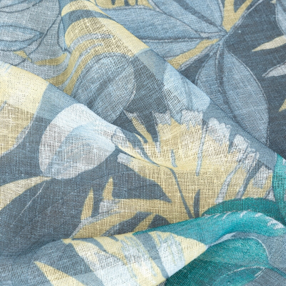 Záves 140x250 cm matný tyrkysový, žltý na kovové krúžky LENA