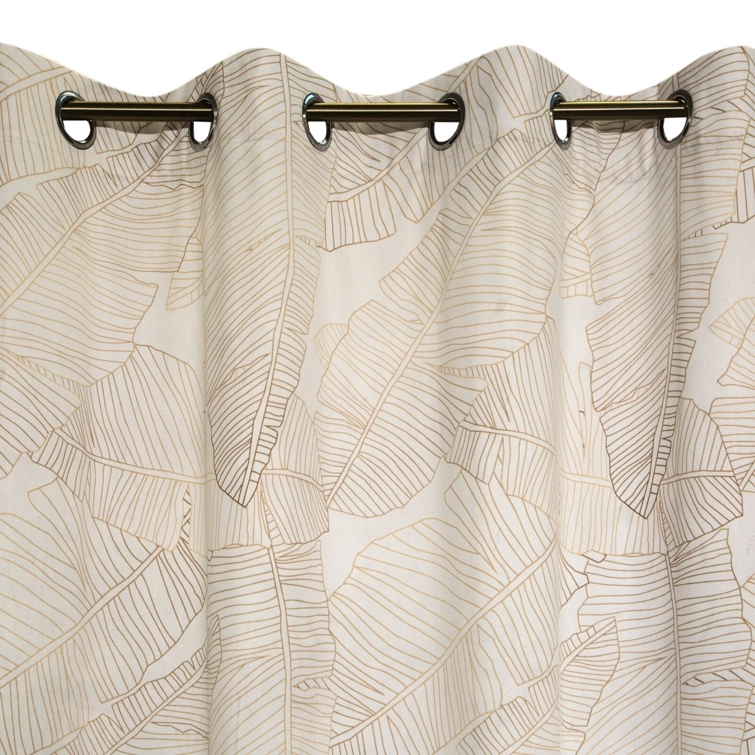 Závěs 140 x 250 cm matný sametový bílý, béžový na kovových kroužcích LUNA 2 - Limited Collection