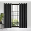 Záves 140x250 cm matný zamatový čierny na kovové krúžky ISLA