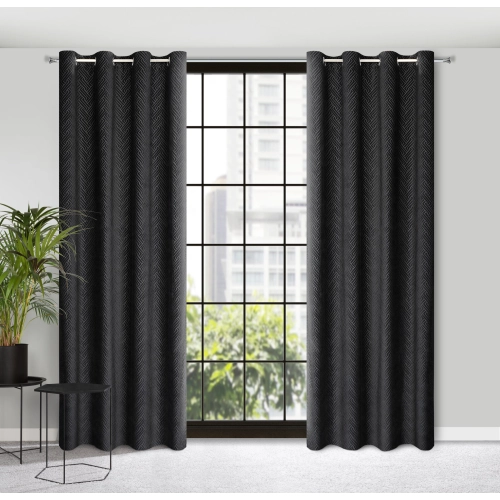 Záves 140x250 cm matný zamatový čierny na kovové krúžky ISLA