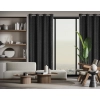 Záves 140x250 cm matný zamatový čierny na kovové krúžky ISLA