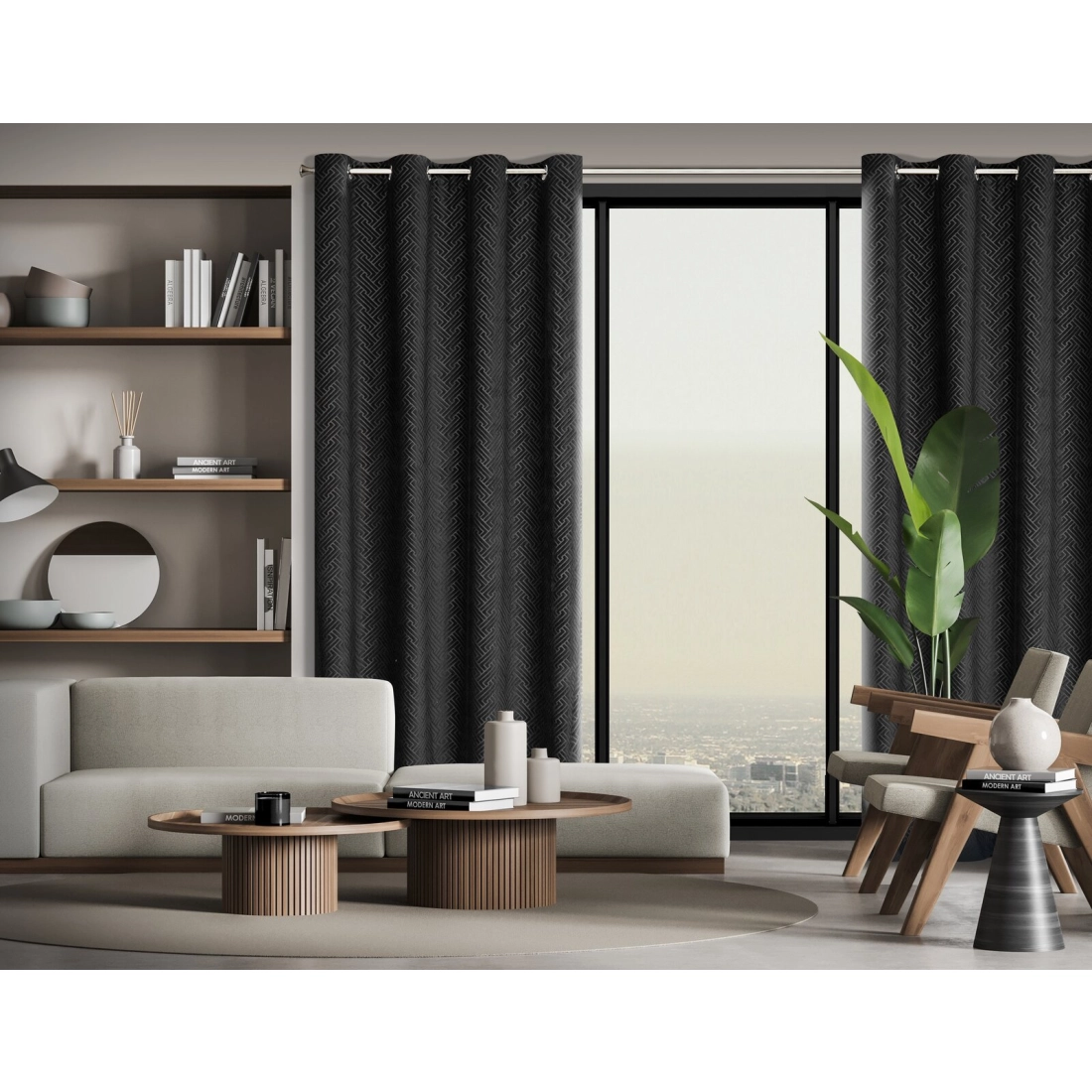 Záves 140x250 cm matný zamatový čierny na kovové krúžky ISLA