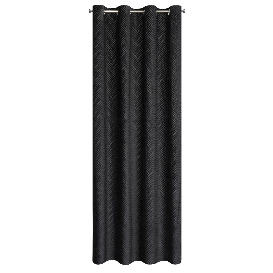 Záves 140x250 cm matný zamatový čierny na kovové krúžky ISLA