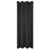 Záves 140x250 cm matný zamatový čierny na kovové krúžky MILO