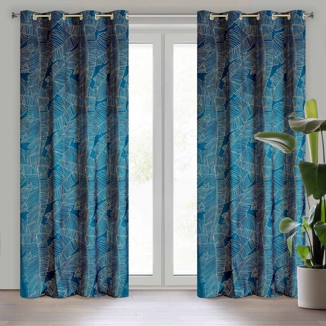 Závěs 140 x 250 cm matný sametový granátový, béžový na kovových kroužcích MUSA 2 - Limited Collection