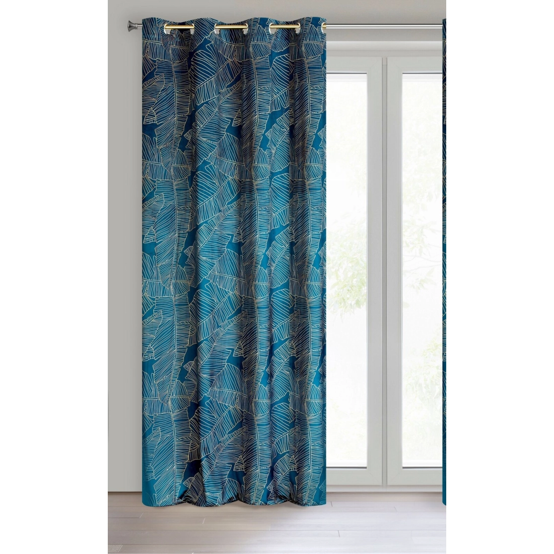 Závěs 140 x 250 cm matný sametový granátový, béžový na kovových kroužcích MUSA 2 - Limited Collection