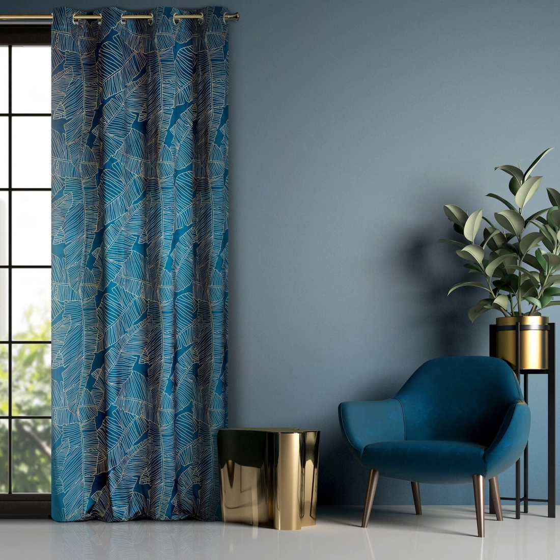 Závěs 140 x 250 cm matný sametový granátový, béžový na kovových kroužcích MUSA 2 - Limited Collection