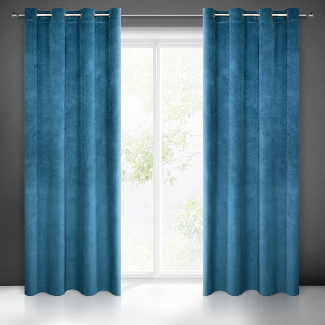 Záves 140x250 cm matný zamatový granátový na kovové krúžky MILO