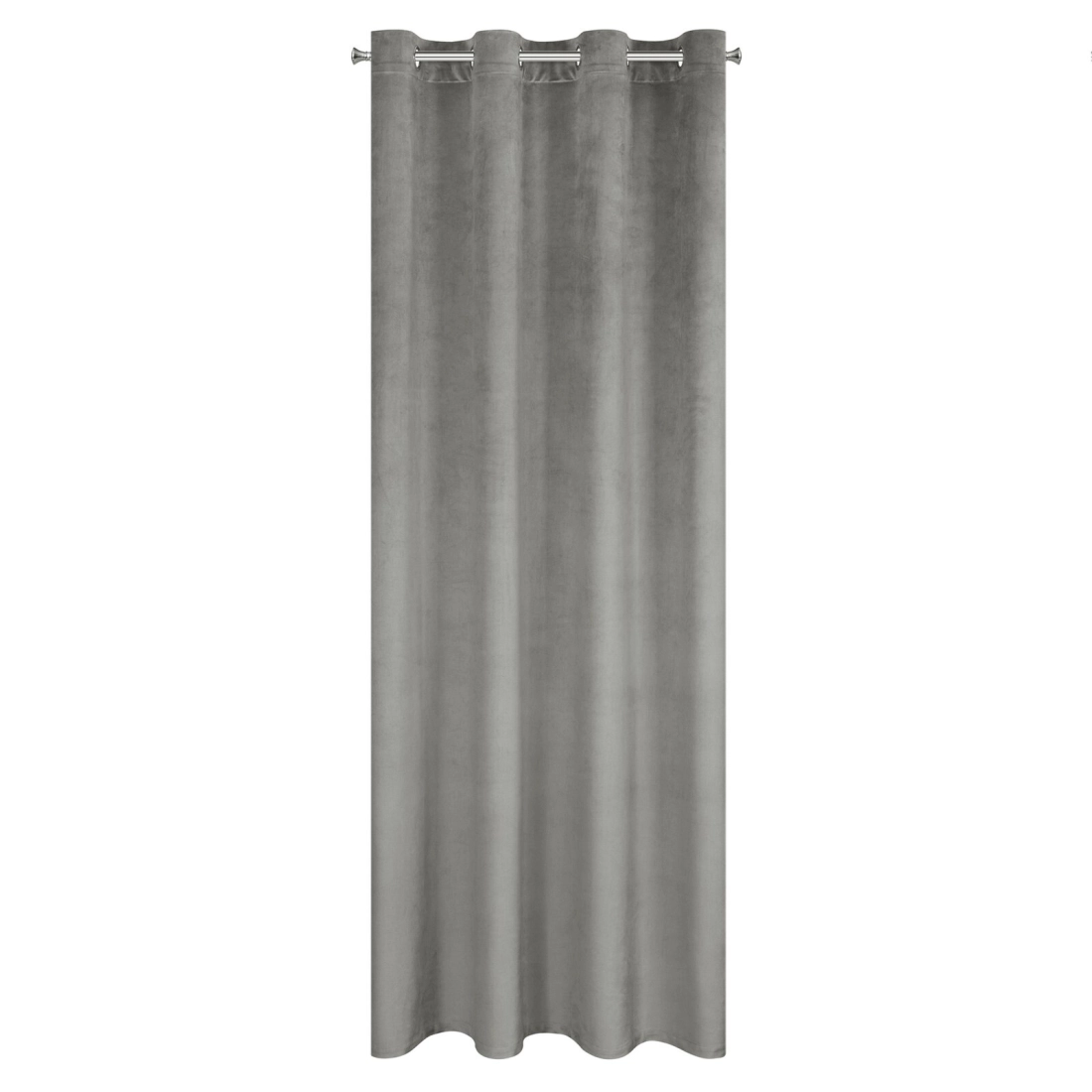 Záves 140x250 cm matný zamatový sivý na kovové krúžky FARGO