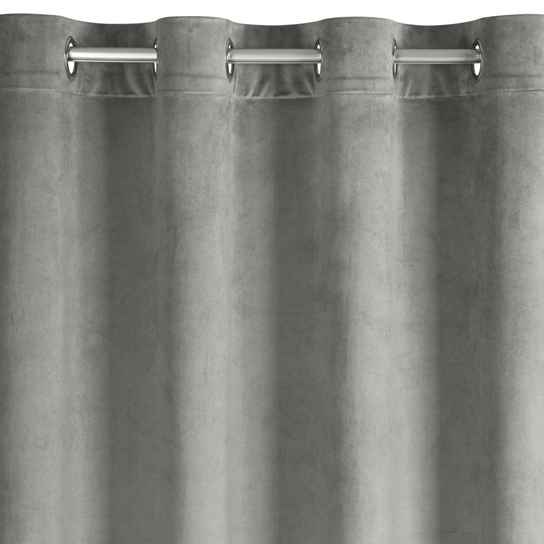 Záves 140x250 cm matný zamatový sivý na kovové krúžky FARGO