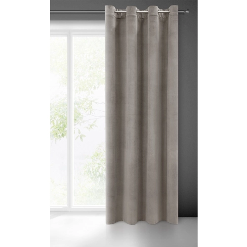 Záves 140x250 cm matný zamatový sivý na kovové krúžky MILO