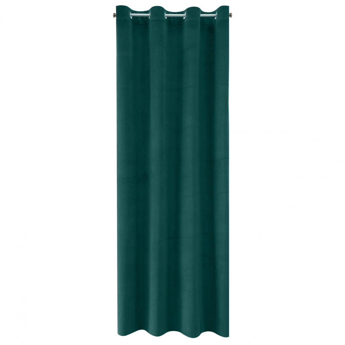 Záves 140x250 cm matný zamatový tmavozelený na kovové krúžky MILO