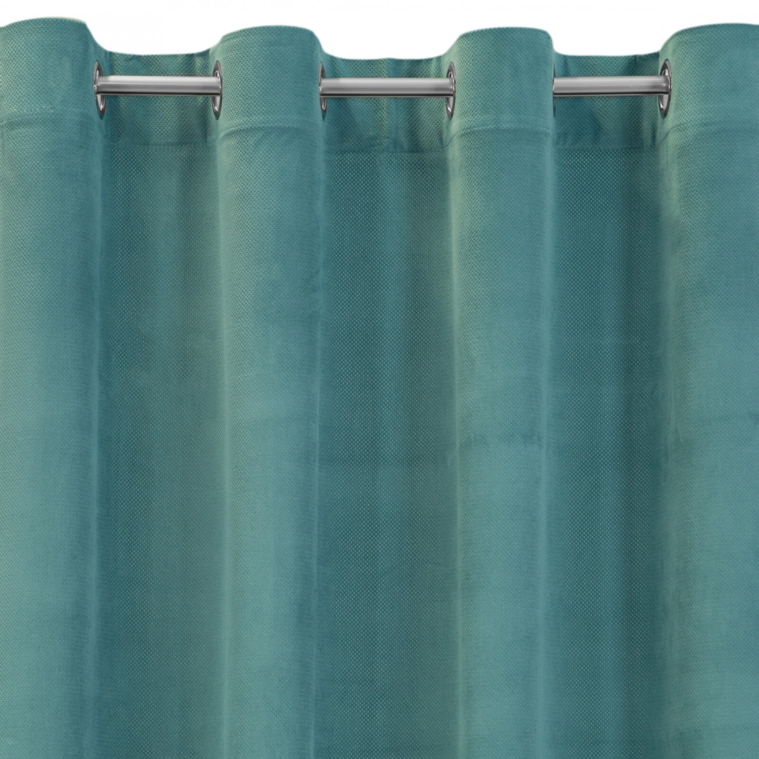 Záves 140x250 cm matný zamatový tyrkysový na kovové krúžky MILO