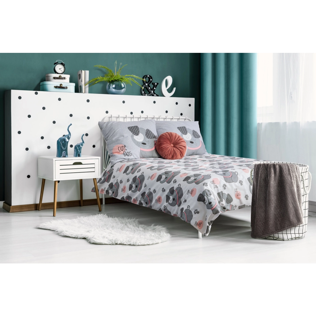 Záves 140x250 cm matný zamatový tyrkysový na kovové krúžky MILO