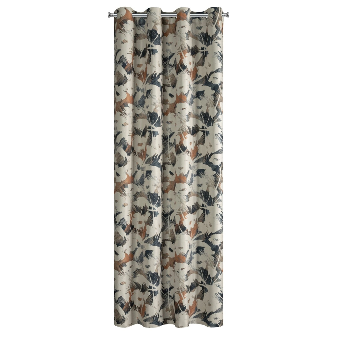 Záves 140x250 cm mikrovláknový béžový tmavomodrý na kovové krúžky AMBRA