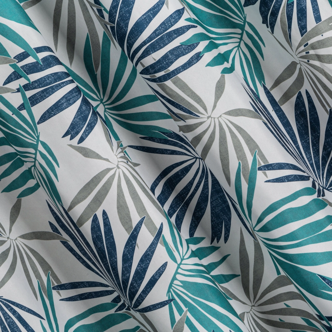 Záves 140x250 cm mikrovláknový bielo tyrkysový na kovové krúžky ELINA Design 91