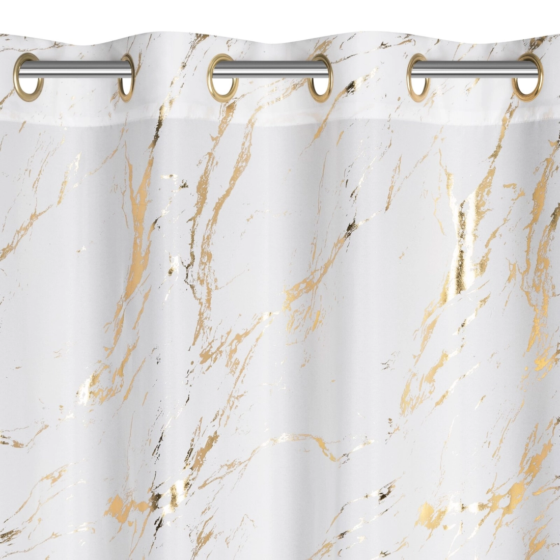 Záves 140x250 cm mikrovláknový bielo-zlatistý na kovové krúžky LANI